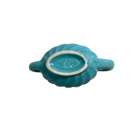 VTG Metlox Poppytrail Yorkshire Ribbed Sugar Bowl Turquoise 518 USA 1940’s Era - Picture 8 of 12